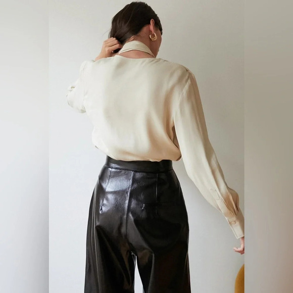 🏷️ NWT Pixie Market Oslo Patent Straight Leg Pants - Picture 5 of 13